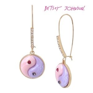 BETSEY JOHNSON Enchanted Yin Yang Drop Earrings NWT